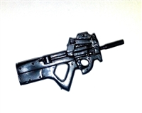 P90 PDW "Personal Defense Weapon" BLACK Version - 1:18 Scale Weapon for 3 3/4 Inch Action Figures