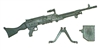 M240 Bravo Machine Gun w/ Bipod & Ammo Case BLACK Version - "Modular" 1:18 Scale Weapon for 3-3/4 Inch Action Figures