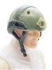 Headgear: Half-Shell Helmet OLIVE GREEN Version - 1:18 Scale Modular MTF Accessory for 3-3/4" Action Figures