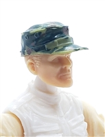 Headgear: Fatigue Cap OLIVE GREEN CAMO Version - 1:18 Scale Modular MTF Accessory for 3-3/4" Action Figures