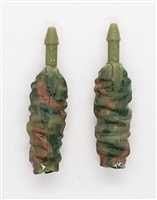 Female Forearms: CAMO OLIVE GREEN Cloth Forearms (NO Armor) - Right AND Left (Pair) - 1:18 Scale MTF Vakyries Accessory for 3-3/4" Action Figures