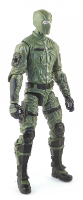 MTF Male Trooper with Balaclava Head GREEN & Black "Field-Ops" Version BASIC - 1:18 Scale Marauder Task Force Action Figure
