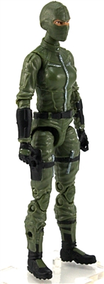 MTF Female Valkyries with Balaclava Head GREEN with BLACK "Field-Ops" Version BASIC - 1:18 Scale Marauder Task Force Action Figure