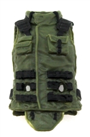 Female Vest: High Collar Type Green & Black Version - 1:18 Scale Modular MTF Valkyries Accessory for 3-3/4" Action Figures