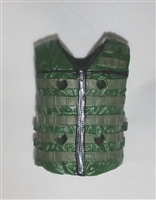 Male Vest: Tactical Type DARK GREEN Version - 1:18 Scale Modular MTF Accessory for 3-3/4" Action Figures