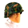 Headgear: LWH Combat Helmet CAMO DARK GREEN Version - 1:18 Scale Modular MTF Accessory for 3-3/4" Action Figures