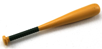 Baseball Bat: Wood color with DARK GREEN handle grip - 1:18 Scale Weapon Accessory for 3 3/4 Inch Action Figures