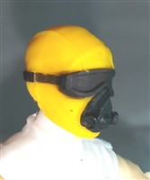 Male Head: Mask with Goggles & Breather YELLOW Version - 1:18 Scale MTF Accessory for 3-3/4" Action Figures