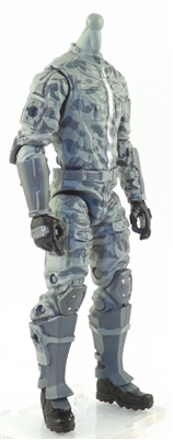MTF Male Trooper Body WITHOUT Head GRAY CAMO "Urban-Ops" Version BASIC - 1:18 Scale Marauder Task Force Action Figure