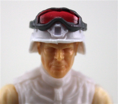 Headgear: Large Goggles GRAY Version with RED Tint - 1:18 Scale Modular MTF Accessory for 3-3/4" Action Figures