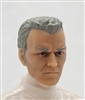 Male Head: "KELLY" LIGHT-TAN (ASIAN) Skin Tone with GRAY Hair - 1:18 Scale MTF Accessory for 3-3/4" Action Figures