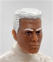 Male Head: "ED" TAN Skin Tone with WHITE Hair - 1:18 Scale MTF Accessory for 3-3/4" Action Figures
