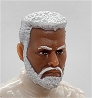 Male Head: "DAVE" TAN Skin Tone with WHITE BEARD - 1:18 Scale MTF Accessory for 3-3/4" Action Figures