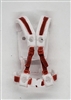Male Vest: Harness Rig WHITE with RED Version - 1:18 Scale Modular MTF Accessory for 3-3/4" Action Figures