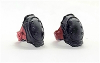 Elbow Pads with Strap RED & BLACK Version (PAIR) - 1:18 Scale Modular MTF Accessory for 3-3/4" Action Figures
