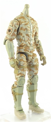 MTF Male Trooper Body WITHOUT Head TAN Camo "Desert-Ops" Version BASIC - 1:18 Scale Marauder Task Force Action Figure