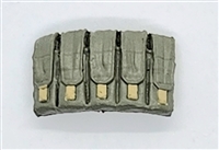 Ammo Pouch: 5 Pocket Magazine Pouch TAN & TAN Version - 1:18 Scale Modular MTF Accessory for 3-3/4" Action Figures