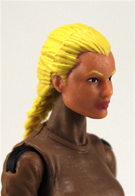 Female Head:  "Athena" Light Skin Tone with Blonde French Braid - 1:18 Scale MTF Valkyries Accessory for 3-3/4" Action Figures