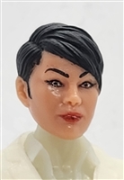Female Head: "KATHY-JO" LIGHT Skin Tone with BLACK Hair - 1:18 Scale MTF Valkyries Accessory for 3-3/4" Action Figures