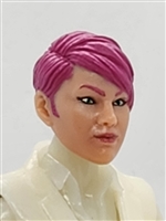 Female Head: "KATHY-JO" LIGHT Skin Tone with PINK Hair - 1:18 Scale MTF Valkyries Accessory for 3-3/4" Action Figures