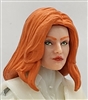 Female Head: "CHRISTINA" LIGHT Skin Tone with 2 (TWO) RED Hair Pieces (LONG AND MEDIUM Length) Deluxe Set - 1:18 Scale MTF Valkyries Accessory for 3-3/4" Action Figures