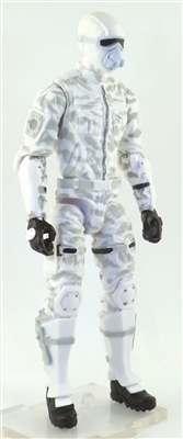 MTF Male Trooper with Masked Goggles & Breather Head WHITE Camo "Arctic-Ops" Version BASIC - 1:18 Scale Marauder Task Force Action Figure