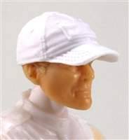Headgear: Baseball Cap WHITE Version - 1:18 Scale Modular MTF Accessory for 3-3/4" Action Figures