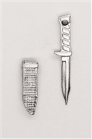 Fighting Knife & Sheath: Small Size SILVER Version - 1:18 Scale Modular MTF Accessory for 3-3/4" Action Figures