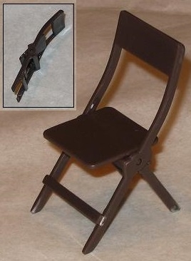 Folding Chair - Brown Color - 1:18 Scale Accessory for 3 3/4 Inch Action Figures