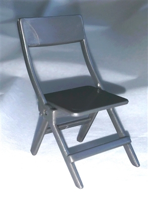 Folding Chair - Gray Color - 1:18 Scale Accessory for 3 3/4 Inch Action Figures