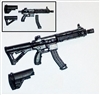 FO6c Compact Rifle w/ Mag BLACK Version BASIC - "Modular" 1:18 Scale Weapon for 3-3/4 Inch Action Figures