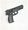 DELTA Semi-Automatic Pistol  BLACK Version - 1:18 Scale Weapon for 3-3/4 Inch Action Figures