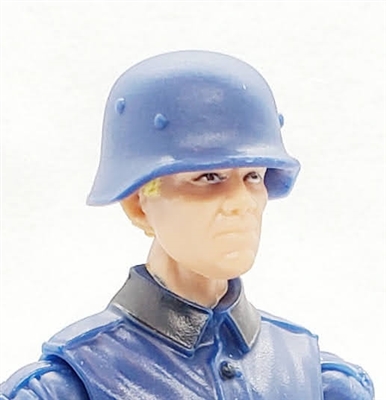 WWII German: Blue M35 Helmet - 1:18 Scale Modular MTF Accessory for 3-3/4" Action Figures