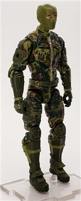 MTF Male Trooper with Balaclava Head OLIVE GREEN CAMO "Ambush-Ops" with Leg Armor - 1:18 Scale Marauder Task Force Action Figure