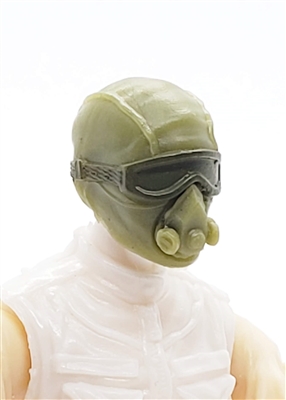 Male Head: Mask with Goggles & Breather OLIVE GREEN Version - 1:18 Scale MTF Accessory for 3-3/4" Action Figures