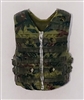Male Vest: Tactical Type OLIVE GREEN CAMO Version - 1:18 Scale Modular MTF Accessory for 3-3/4" Action Figures