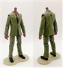 "Agency-Ops" GREEN SUIT & TAN SHIRT with DARK Skin Tone Male WITHOUT Head - 1:18 Scale Marauder Task Force Action Figure