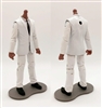"Agency-Ops" WHITE SUIT, WHITE SHIRT & BLACK TIE with DARK Skin Tone Male WITHOUT Head - 1:18 Scale Marauder Task Force Action Figure