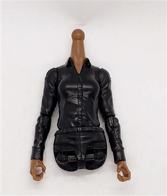 MTF Female Valkyries Dress Shirt Torso (NO Legs OR Head): BLACK Version with DARK Skin Tone - 1:18 Scale Marauder Task Force Accessory