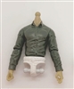 Male Dress Shirt Torso: GRAY with WHITE Waist and LIGHT TAN (Asian) Skin Tone (NO Legs OR Head) - 1:18 Scale Marauder Task Force Accessory
