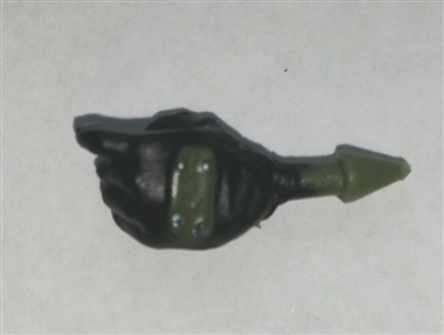 Hand: Left Black Full Glove with Green Armor - 1:18 Scale MTF Accessory for 3-3/4" Action Figures