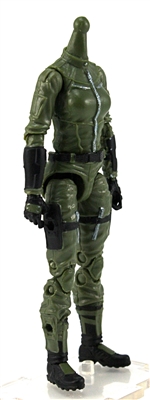 MTF Female Valkyries Body WITHOUT Head GREEN with BLACK "Field-Ops" Version BASIC - 1:18 Scale Marauder Task Force Action Figure