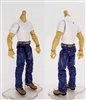 "Contract-Ops" WHITE T-Shirt & BLUE Pants LIGHT TAN (ASIAN) Skin tone MTF Male Body WITHOUT Head - 1:18 Scale Marauder Task Force Action Figure