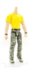 "Contract-Ops" YELLOW T-Shirt & GREEN CAMO Pants LIGHT TAN (ASIAN) Skin tone MTF Male Body WITHOUT Head - 1:18 Scale Marauder Task Force Action Figure