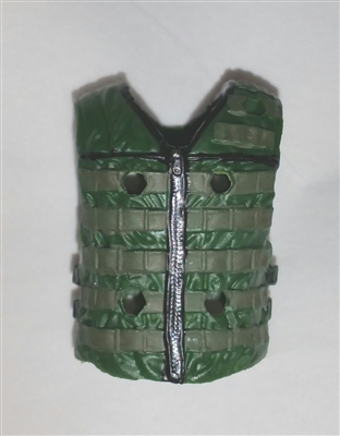 Male Vest: Tactical Type DARK GREEN Version - 1:18 Scale Modular MTF Accessory for 3-3/4" Action Figures