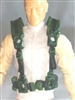 Male Vest: Harness Rig DARK GREEN Version - 1:18 Scale Modular MTF Accessory for 3-3/4" Action Figures