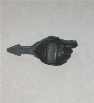 Hand: Right Black Full Glove with Gray Armor - 1:18 Scale MTF Accessory for 3-3/4" Action Figures