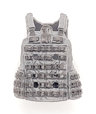 Male Vest: Utility Type GRAY & Black Version - 1:18 Scale Modular MTF Accessory for 3-3/4" Action Figures