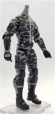 "Shadow-Ops" GRAY with BLACK CAMO MTF Male Trooper Body WITHOUT Head - 1:18 Scale Marauder Task Force Action Figure