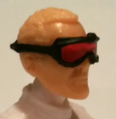 Headgear: Standard Goggles BLACK Version with RED Tint Lenses   - 1:18 Scale Modular MTF Accessory for 3-3/4" Action Figures